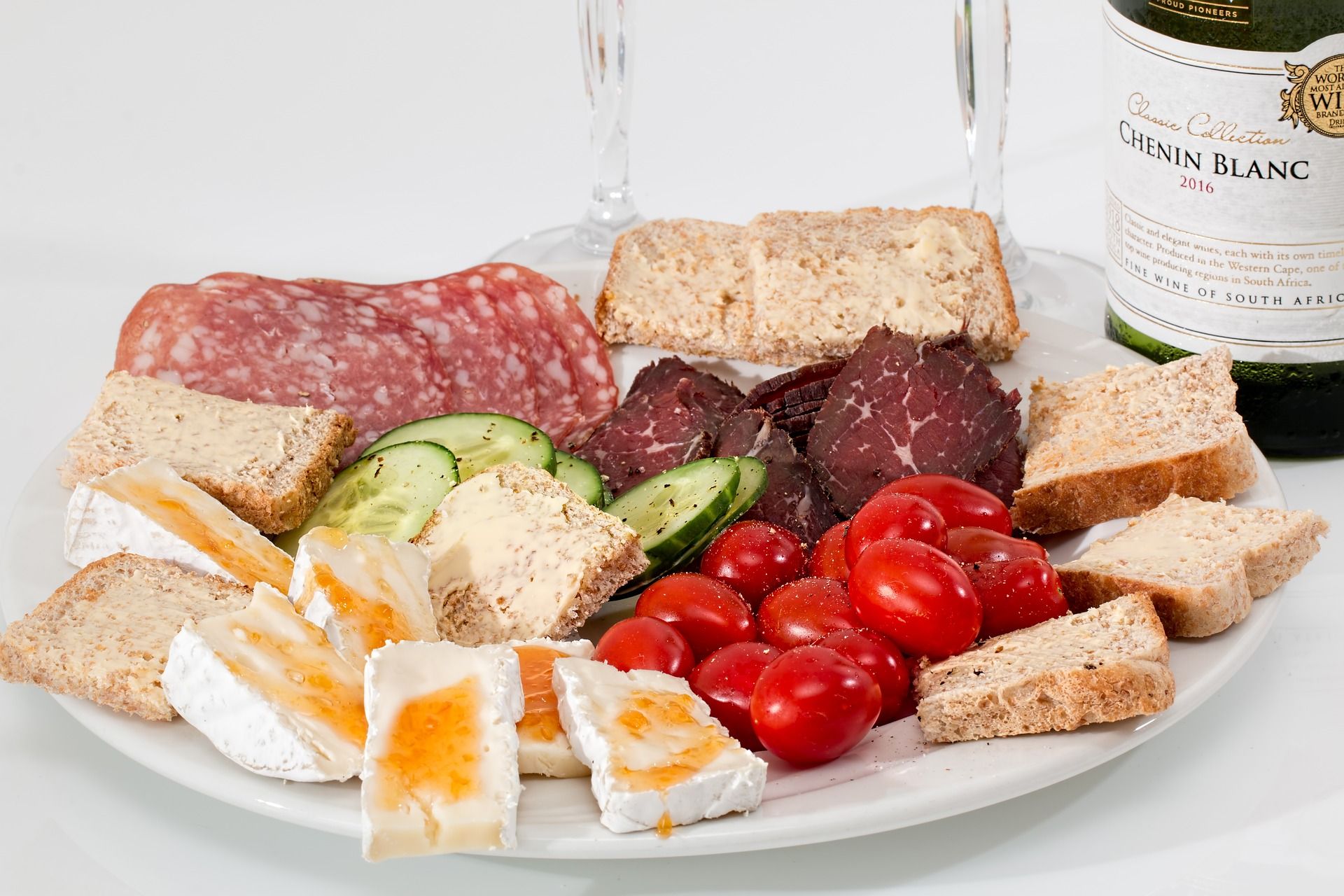 Lunch bord met vleeswaren