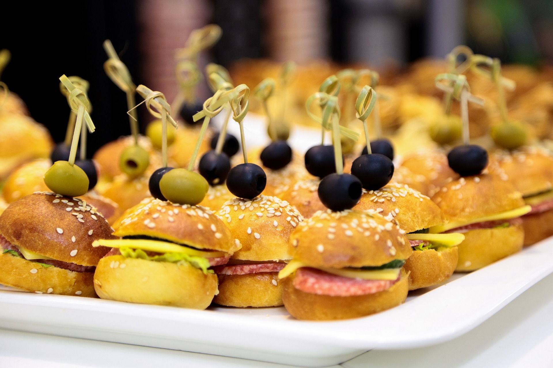 Lunch bord met mini hamburgers